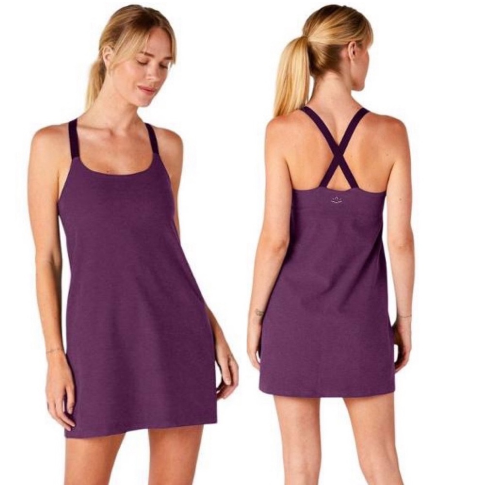 Beyond Yoga Purple Boysenberry Spacedye Move It Skort Dress